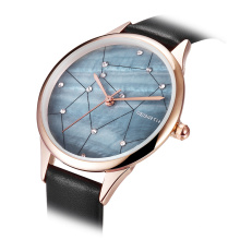 RE 086 Lady Quartz Watch Fashion Dress Bracelet Brand Leather Multi Colored Crystal Wristwatches Elegant Women Watches